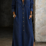 Charlotte | Dames Denim Hemdjurk met Kraag