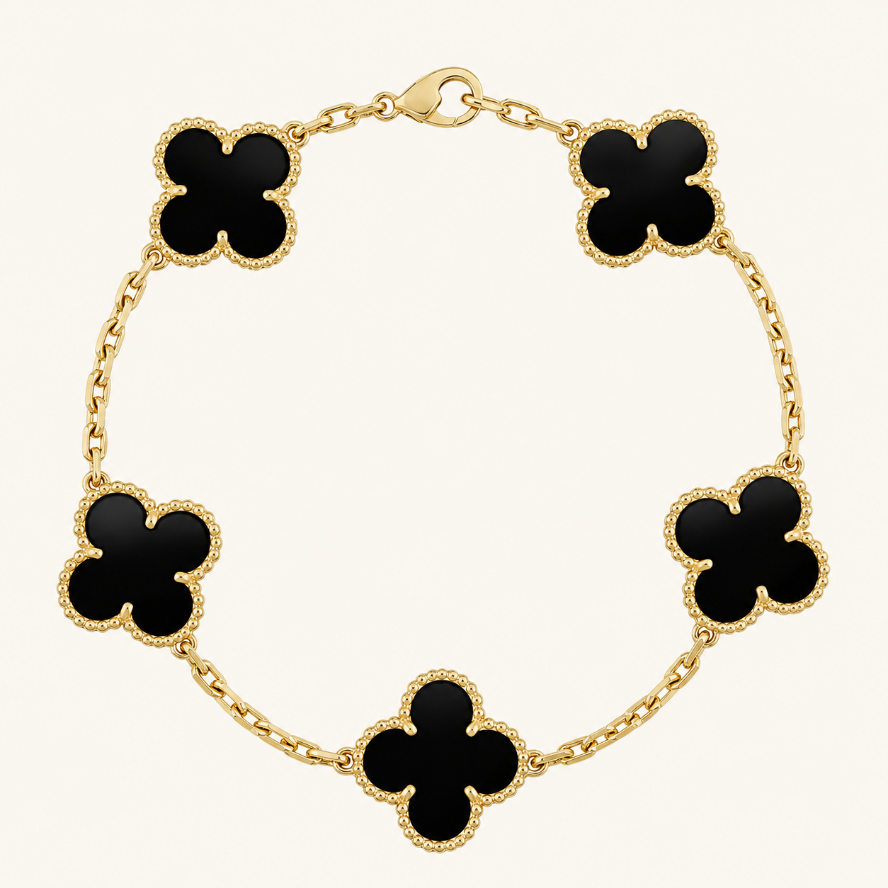 KLEEBLATT | Schwarz/Gold Armband