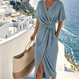 Chloe | Dames Twist-Front Midi Wikkeljurk