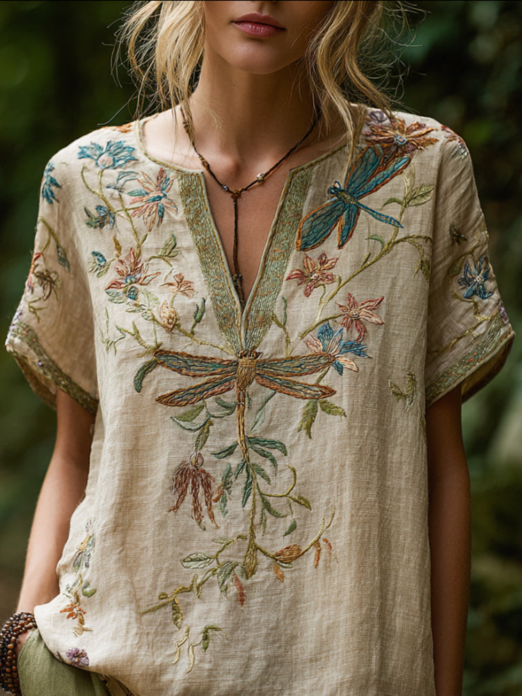 Aria | Dames Boho Blouse met Borduurwerk