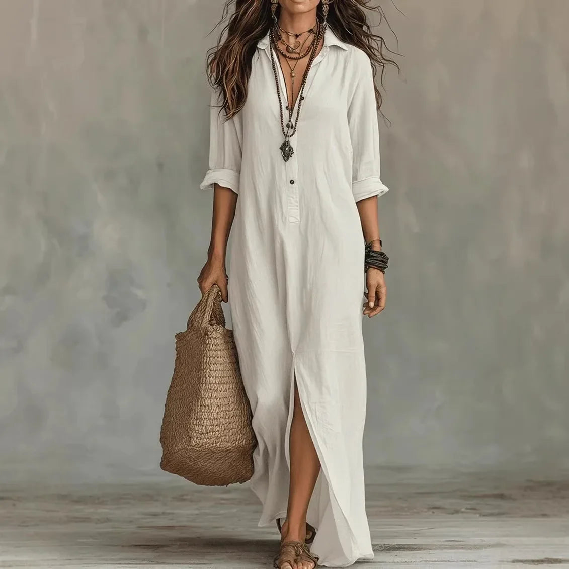 Mila | Dames Maxi Blouse Jurk