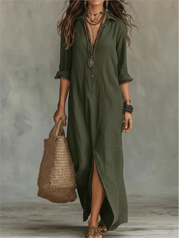 Mila | Dames Maxi Blouse Jurk