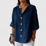 Sophia | Dames V-hals Blouse met Knoopsluiting