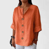 Sophia | Dames V-hals Blouse met Knoopsluiting