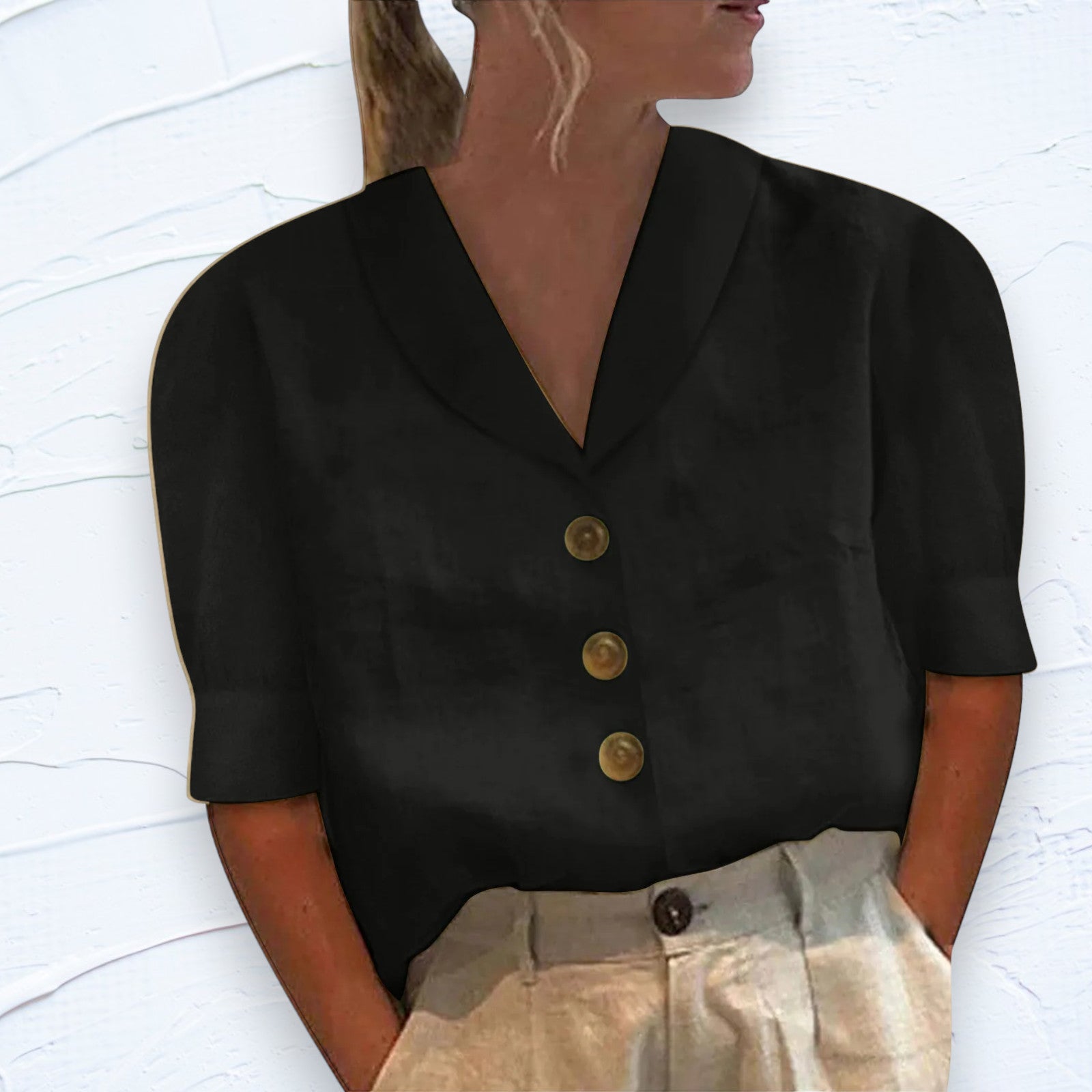 Eva | Dames Top met Sjaalkraag