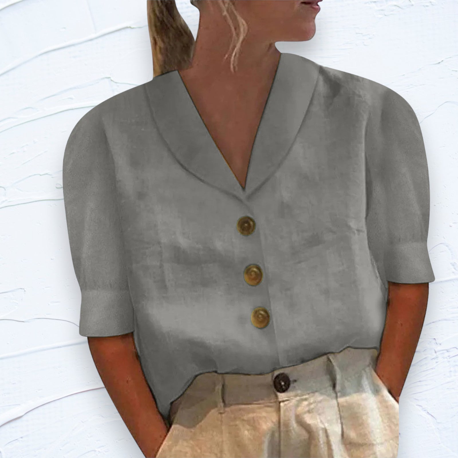 Eva | Dames Top met Sjaalkraag
