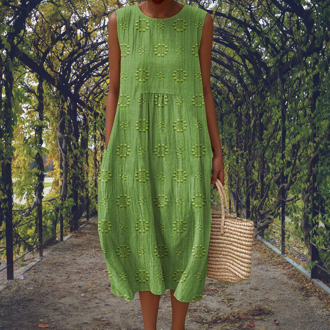Lucia | Dames Mouwloze Midi Jurk