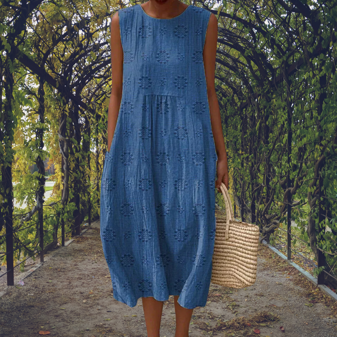 Lucia | Dames Mouwloze Midi Jurk