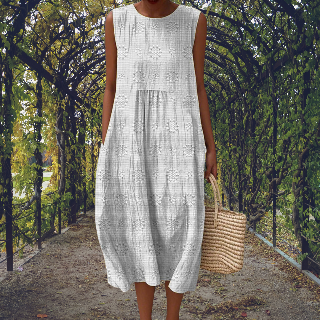 Lucia | Dames Mouwloze Midi Jurk