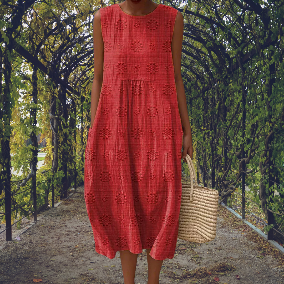 Lucia | Dames Mouwloze Midi Jurk