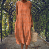 Lucia | Dames Mouwloze Midi Jurk