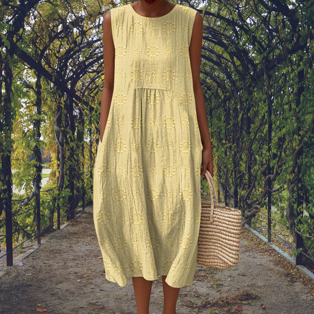 Lucia | Dames Mouwloze Midi Jurk