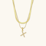 Fiona Layered Gold Initial Letter Necklace