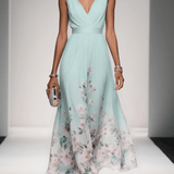 Grace | Dames Bloemen Bruiloftsgast Maxi Jurk
