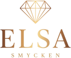 A gold diamond outline logo above the text 'ELSA' in large serif letters and 'SMYCKEN' in smaller uppercase letters, all on a plain white background.