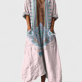 Nora | Dames Boho Print Maxi Jurk met Zakken