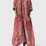 Nora | Dames Boho Print Maxi Jurk met Zakken