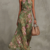 Zoe | Dames Halter Bloemen Maxi Jurk
