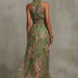 Zoe | Dames Halter Bloemen Maxi Jurk
