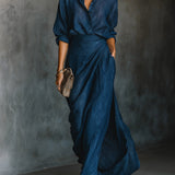 Camille | Dames Draped Maxi Set