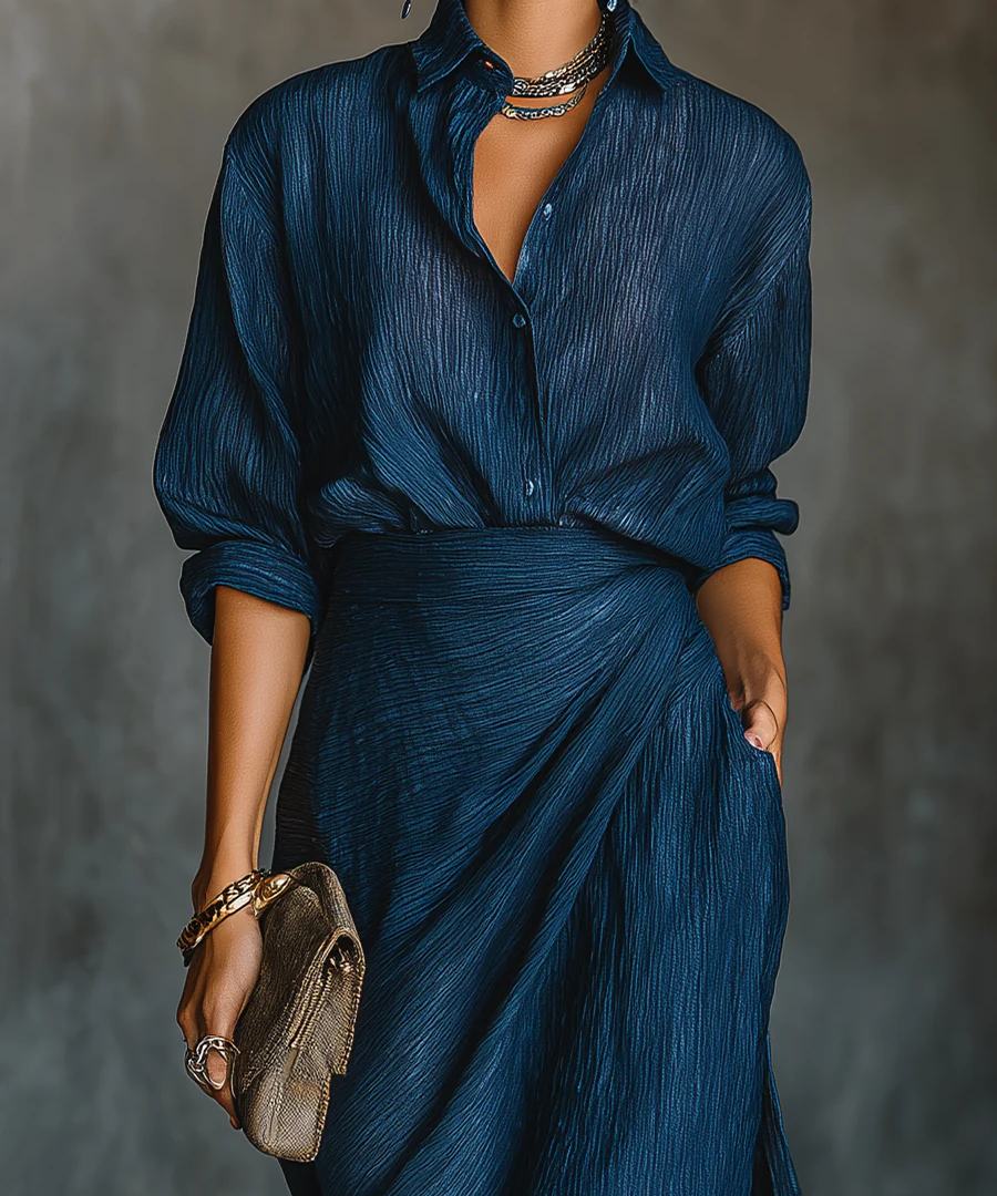 Camille | Dames Draped Maxi Set
