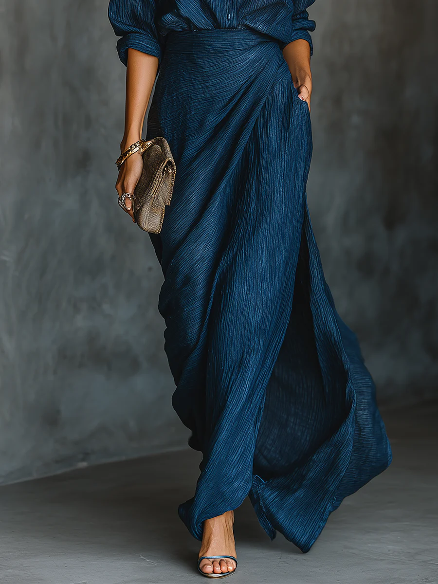 Camille | Dames Draped Maxi Set