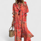 Violet | Dames Boho Print Maxi Blousejurk