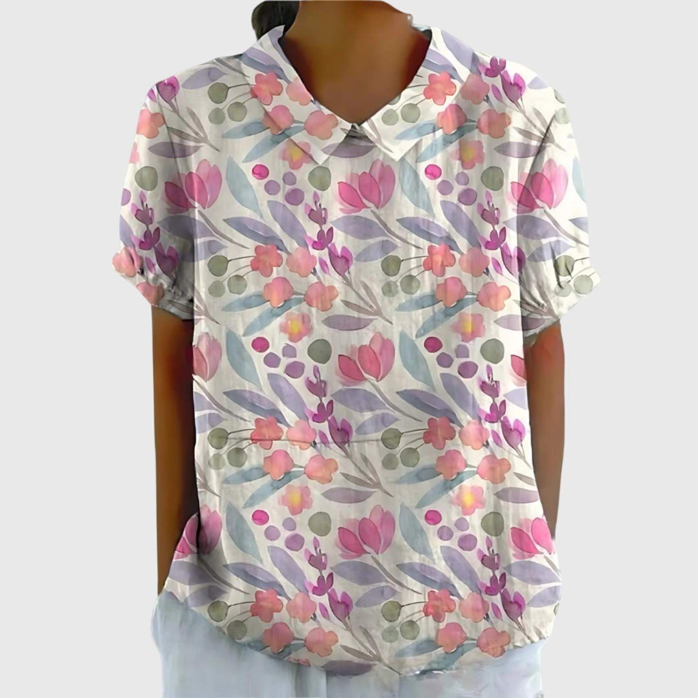 Juliet | Dames Bloemenblouse Korte Mouw